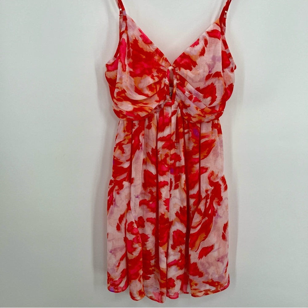 NWT Misa Los Angeles Indira Romper Maldive Marble Red White Floral Keyhole S - Picture 5 of 13